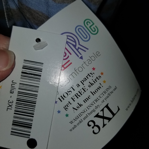 New LulaRoe Stripe Julie Plus Size Dress Size 3X - Picture 5 of 8